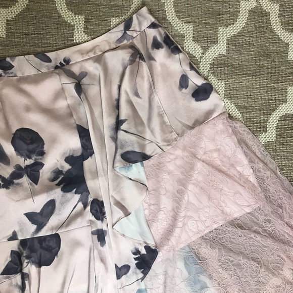 NWOT ASOS Deconstructed Floral and Lace Midi Skirt - Picture 2 of 7